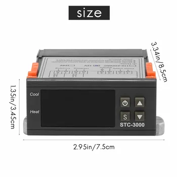 Stc-3000 12V Led דיגיטלי בקר טמפרטורה תרמוסטט בקרה חימום קירור חיישן מד לחות