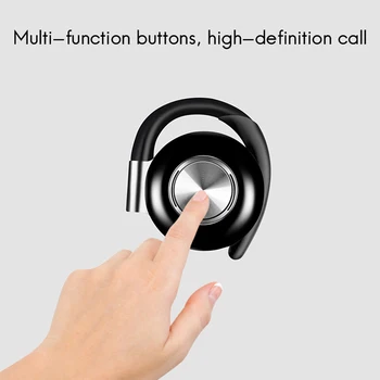 TWS אוזניות Bluetooth 5.0 אלחוטית Binaural סטריאו ספורט תלוי האוזן V5 אוזניות