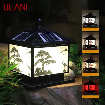 ULANI השמש פוסט מנורה חיצונית וינטג ' אורן קריין עיצוב עמוד אור LED אטימות IP65 הביתה חצר מרפסת