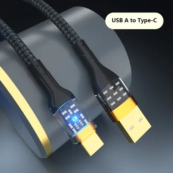 Usb C Type-C שקוף כבל נתונים כבל טעינה מהיר עבור Huawei Type-C טעינת כבל נתונים טעינה מהירה אביזרים לטלפון