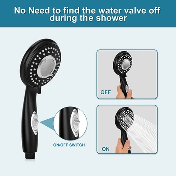 VILOYI 5 מצבי ראש מקלחת לחץ גבוה רב תפקודי כף יד ראש המקלחת עם כפתור עצירה לשירותים אבזרים סטים