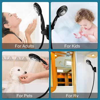 VILOYI 5 מצבי ראש מקלחת לחץ גבוה רב תפקודי כף יד ראש המקלחת עם כפתור עצירה לשירותים אבזרים סטים