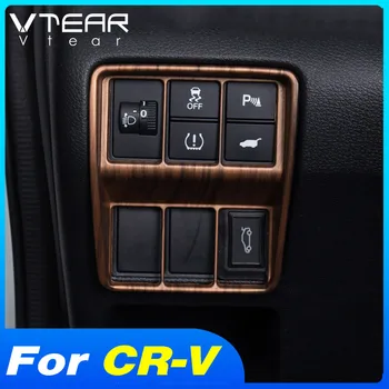Vtear את פנסי המכונית כפתור הכיסוי לקצץ שמאל מרכז שליטה דפוס משולבת מסגרת רצועת חלקים עבור הונדה CR-V CRV 2017-2021