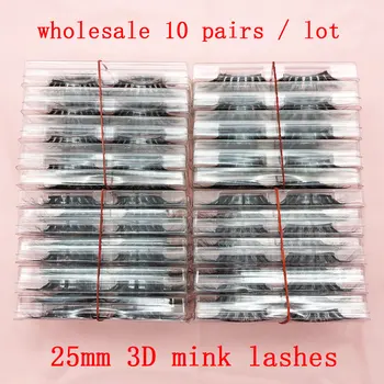Wholeslae 10 זוג /הרבה ריסים מלאכותיים משלוח חינם פלאפי 25mm מינק ריסים ארוכים דרמטי מינק ריסים איפור היופי