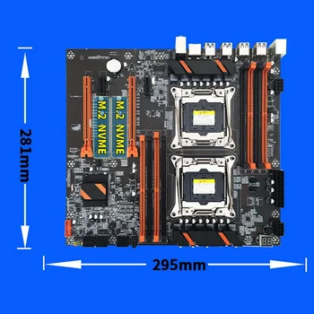 X99 כפול מעבד לוח אם+2XE5 2630 V3 מעבד+2XDDR4 4G RECC RAM+SATA כבל+לבלבל LGA 2011 8XDDR4 תמיכת חריץ 2011-V3 CPU