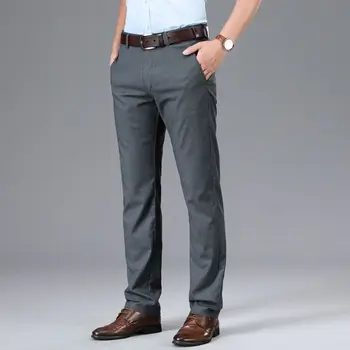 אביב קיץ למתוח עסקים המכנסיים גברים מזדמנים אלסטי המותניים סלים רב שאיפה קוריאנית דק מכנסיים זכר גודל גדול D26