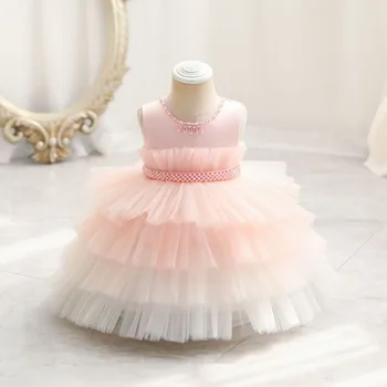 אופנה חדשה יוקרה ילדים בגדי ילדים, שמלות יום הולדת בנות צבעונית נסיכת חצאית עבור התינוק הראשון של המסיבה.