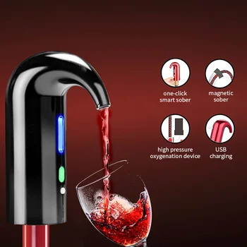 אחד חשמלי יין Aerator מהר Aerating התעוררות יין בקבוק דיספנסר משאבה אוטומטי נטענת USB מוזגת יין