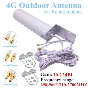 אנטנת WiFi CRC9 4G LTE חיצונית אנטנות SMA אומני Antenne 3G TS9 עם 5 מטרים כפול כבל מחבר עבור Huawei ZTE הנתב למודם