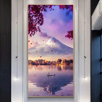 אנימה יפנית נוף ציור אסתטי פוג ' י הר אמנות הקיר הדפסי בד הפוסטר תמונות עבור חיים עיצוב חדר Cuadros