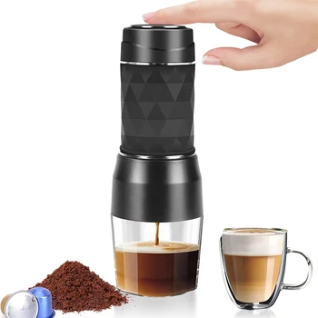 אספרסו מכונת קפה יד לחץ קפסולת קפה טחון ברוור נייד מכונת קפה מתאימה קפה אבקת קפה קפסולה