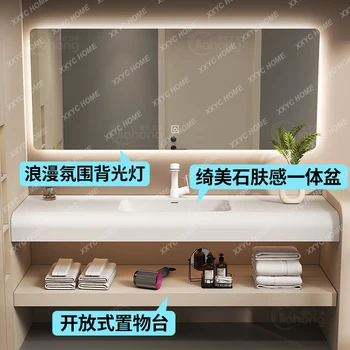 ארון אמבטיה כל Washbin שילוב ארון אמבטיה כיור מראה ארון לשטוף כיור כיור ארון