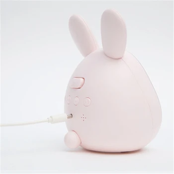 ארנב חמוד שעון מעורר טעינת USB Mini Smart LED שעון עם מנורת לילה בחדר השינה ליד המיטה אלקטרוני שעון לילדים שעון של שולחן