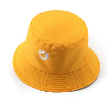 באביב ובקיץ החדש נכון GD דייזי הקטנה דו צדדי כותנה דלי כובע ספורט מזדמן לשמש הוכחה השמש הוכחה אגן הכובע