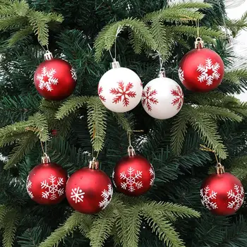 באיכות גבוהה כדורי חג המולד לנפץ עמיד פתית שלג כדור חג המולד קישוטים 12pcs מיני כדורי עיצוב הבית חגיגי עץ