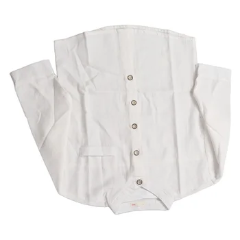 בייבי בנים חולצה לבנה לעמוד צווארון להתחמם כותנה רכה כפתור סגירה בנים שרוול ארוך חולצה לבנה העור ידידותי חוצות