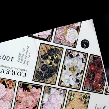 בציר לילי רוז פרחים כרטיס Washi מחמד עבור DIY עיצוב אלבומים תוכנית מדבקה דקורטיבית