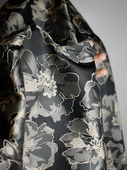 בציר תלת מימדי הסינית אקארד בד מרקם שמלת ז ' קט, מעצב בגדים בדים