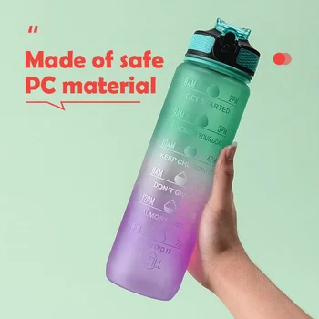 בקבוק מים קש גביע 900ml עם חינם מברשת פלסטיק קשת שיפוע מזוגג ספורט תחת כיפת השמיים סטודנט זוג מבוגר קומקום מים