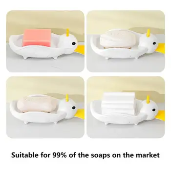 ברווז בצורת מחזיק סבון עצמי באיכות גבוהה ניקוז סבון מגש ברווז חמוד צורה הסבון שומר על מגש הביתה מקלחת, כיור
