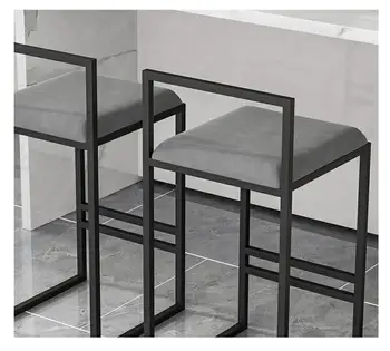 גבוה פינת אוכל מונה כסא בר מודרני מתכת קטיפה האוכל דלפק בר הכיסא מינימליסטי שחור רגליים לחזק את מיטת השיזוף רהיטים