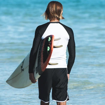 גברים שרוול ארוך Rashguard הגנת UV בגדי ים, גלישה, צלילה ספורט החולצה שחייה לנשימה מהירה יבש גרביונים בגדים שיתאימו