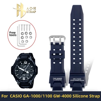 גומי מיוחד לצפות רצועה על Casio GA-1000/1100 GW4000/G1400/GW-A1000 להקת שעון של גברים עמיד למים סיליקון צמיד רך