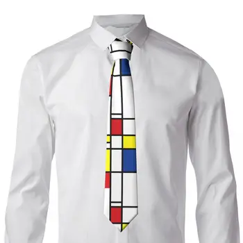 גיאומטריות דה סגנון עניבה מונדריאן מינימליסטי 8CM מודפס הצוואר קשרים אביזרים עסקים איש את החולצה.