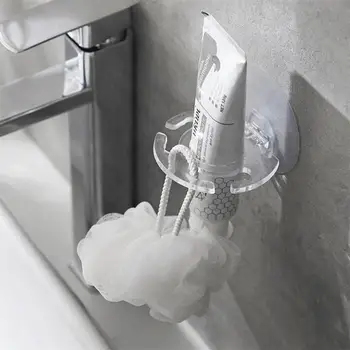דביק על הקיר משחת שיניים Dispenser מברשת שיניים בעל אחסון מסחטת גילוח מחזיק אמבטיה מדפים אביזרים