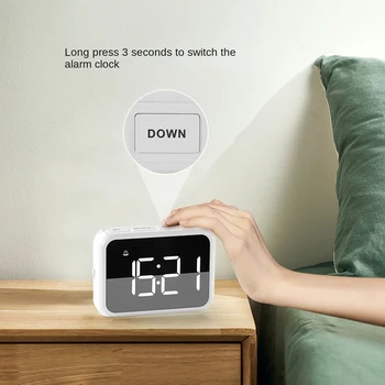 דיגיטלי שעון מעורר עבור חדרי שינה,שלושה בהירות דימר, טמפרטורה,נודניק,מתכווננת, אזעקת נפח,מיטת שעונים