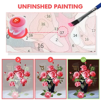 דיוקן נשים פרחים צביעה לפי מספרים ציור ערכת צבעי שמן 50*70 ציור מקורי של הצייר על ידי מספרים קישוט הבית לילדים, מלאכת יד