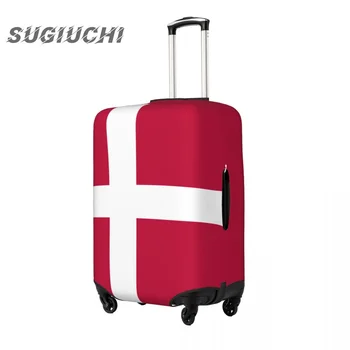 דנמרק דגל המדינה מטען מכסה המזוודה אביזרי נסיעה מודפס גמיש כיסוי אבק תיק עגלה תיק מגן
