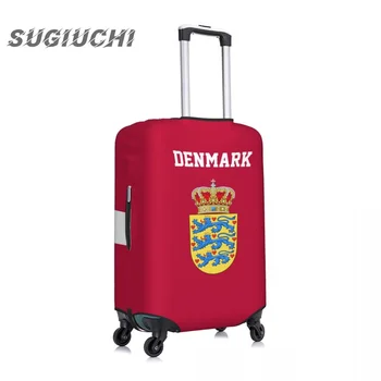 דנמרק דגל המדינה מטען מכסה המזוודה אביזרי נסיעה מודפס גמיש כיסוי אבק תיק עגלה תיק מגן