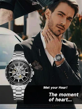 הזוכה 432G מכאני שעון יד קלאסי שלד גלגל תנופה יוקרה שעון מפעל ישירה אסף חנות שעונים לגברים