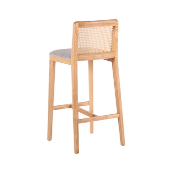 היפנית וואבי-סאבי האוכל כיסא קש ארוג עץ משק מודרני מטבח האי כסא בר גבוה Cadeiras רהיטים WKDC
