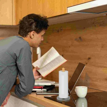 המטבח מחזיק נייר נוח שירותים עומדים שולחן העבודה של משק הבית רקמות הביתה אספקת אביזר עץ, מחזיקי מגבת