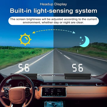 המכונית Headup תצוגת השמשה הקדמית הקרנה תצוגה עילית LED דיגיטלי מד המהירות עם סרט מהורהר על מכונית משאית שטח RV