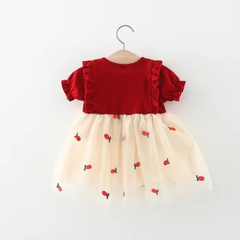 התינוק בגדים עבור התינוק הנולד בנות האביב, הקיץ תלבושות קשת השמלה הפעוט בד 1 שנה יום הולדת נסיכה טוטו שמלות שמלה