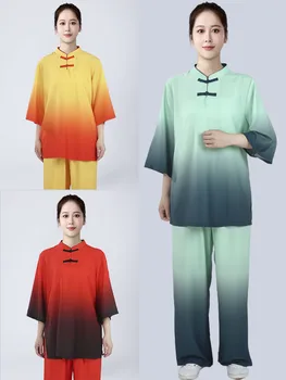 וושו בגדים קונג פו השמלה אומנות לחימה אחידה טאי צ ' י בגדים יוניסקס נשים וגברים שיפוע קון מאסטר 2023 בסגנון סיני
