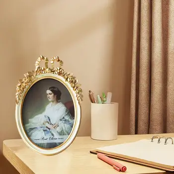 זהב שולחן העבודה בחינם מסגרת החתונה קל נקי ומסוגנן תצוגה בסגנון רטרו מסגרת תמונה הולדר
