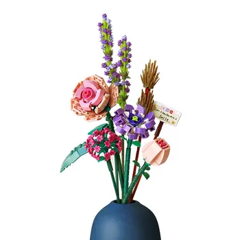 זר פרחים אבני הבניין ערכת DIY פרחים בלוק צעצועים להגדיר את יום האהבה פרחים לבנים מתנה עבור בנות חברים