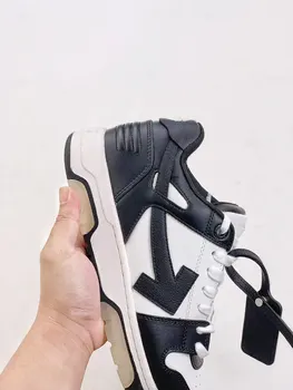 חדש מותג גברים נשים אוו נוח שטוחות נעליים מזדמנים צבעים מעורבים חיצוני נעלי ספורט באיכות גבוהה שחור לבן הליכה נעלי סקייטבורד.