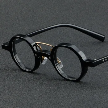 חדש צלחת רטרו מסגרת משקפיים יפני מסגרת משקפיים 86009 משקפיים אופטיים מקום הסיטוניים, יכול להיות מצויד עם קוצר ראייה