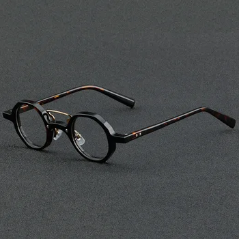 חדש צלחת רטרו מסגרת משקפיים יפני מסגרת משקפיים 86009 משקפיים אופטיים מקום הסיטוניים, יכול להיות מצויד עם קוצר ראייה