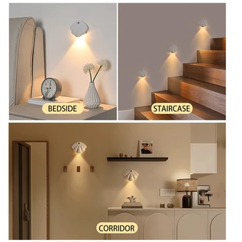 חיישן תנועה אור אור אור בלילה סוג C USB עבור מטבח חדר שינה סלון חיישן תאורה פנימית המנורה
