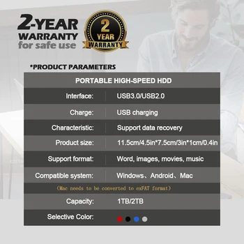 חיצוני HD כונן קשיח 1TB נייד 500GB כונן קשיח חיצוני USB3.0 במהירות גבוהה מכני HDD עבור מחשב נייד MacBook PS4 PS5