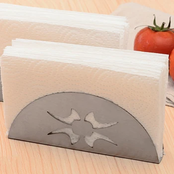 חם-3X יצירתי בעל מגבת נייר נירוסטה מחזיק מפיות Fanshaped ארגונית מיכל