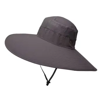 חם גברים 15CM גדול, שוליים רחבים, דייג הכובע חיצוני עמיד למים כובע השמש הרים כובע אופנה כובע פנמה דיג כובעים יוניסקס