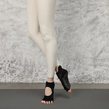 חמש אצבעות יוגה גרבי כותנה טהורה נקודה סיליקון החלקה נשים באיכות גבוהה חצי הבוהן גרביים פילאטיס