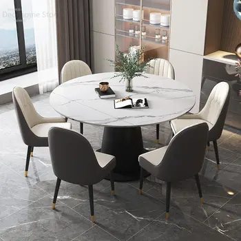 יוקרה לוח שולחן אוכל, כיסא שילוב מודרני דירה קטנה משק הבית נשלף סיבוב קיפול האוכל רהיטים